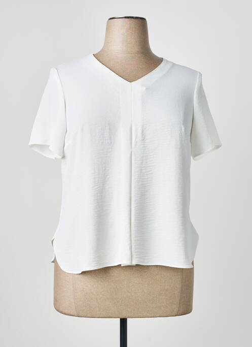 Top mâneci scurte mâneci scurte alb GEVANA femme
