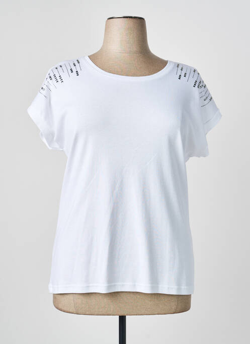 Top mâneci scurte mâneci scurte alb GEVANA femme