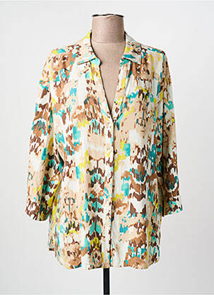 Cămașă imprimeu fantezie mâneci 3/4 bej YEST femme