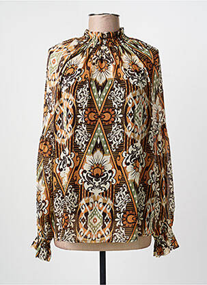 Bluză imprimeu floral mâneci lungi maro YEST femme