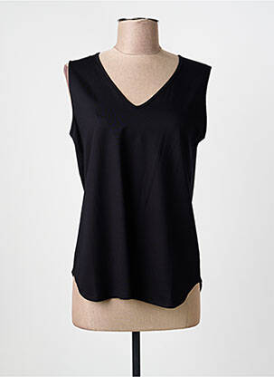 Maiou guler în v fără mâneci negru GEVANA femme