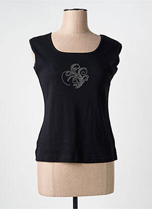 Maiou elasticitate fără mâneci negru GEVANA femme