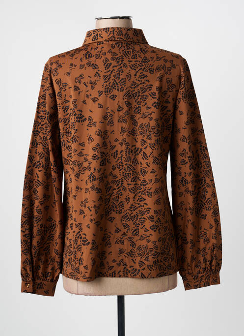 Cămașă imprimeu fantezie mâneci lungi maro YEST femme