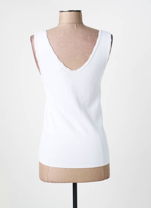 Top elasticitate fără mâneci alb YEST femme