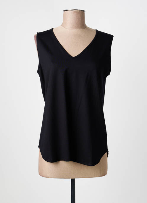 Maiou guler în v fără mâneci negru GEVANA femme