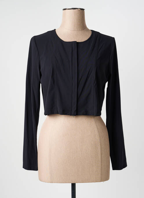 Bolero efect material satinat negru 3322 femme