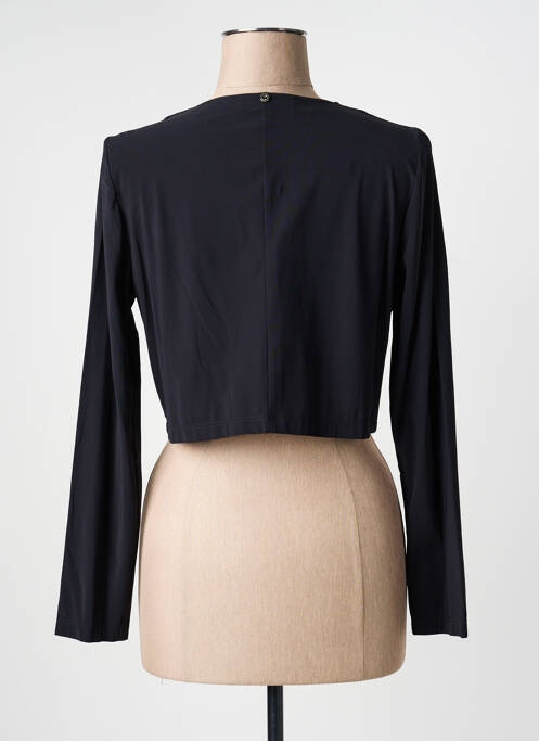 Bolero efect material satinat negru 3322 femme