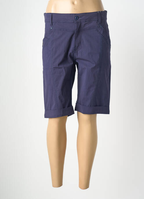 Bermudă țesătură poplin mărime normală albastru GEVANA femme