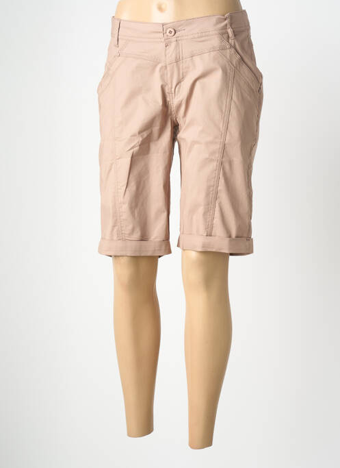 Bermudă țesătură poplin mărime normală bej GEVANA femme
