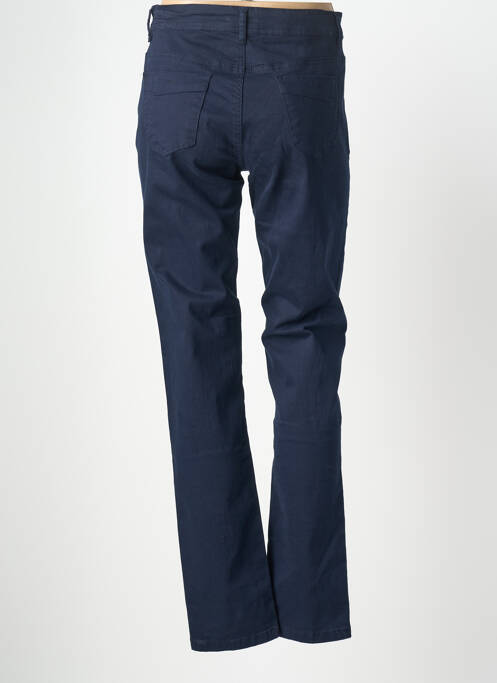 Pantalon drept închidere cu fermoar sub clapetă cu nasturi albastru GEVANA femme