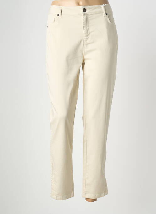 Pantalon 7/8 închidere cu fermoar sub clapetă cu nasturi bej YEST femme