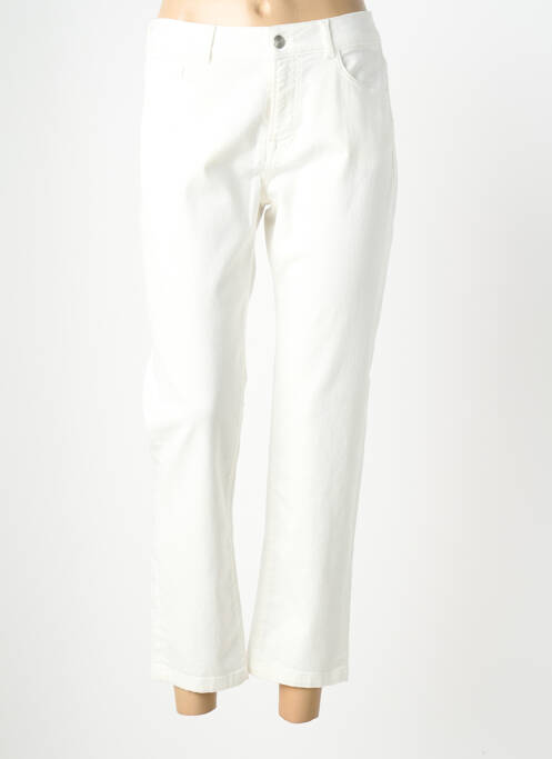 Pantalon 7/8 închidere cu fermoar sub clapetă cu nasturi alb GEVANA femme