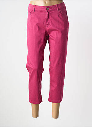 Pantalon 7/8 țesătură poplin mărime normală roz GEVANA femeie