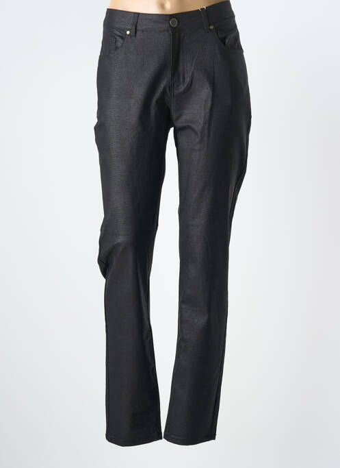 Pantalon slim țesătură acoperită mărime normală negru GEVANA femme