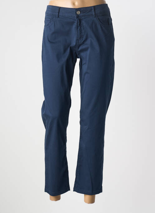 Pantalon 7/8 țesătură poplin mărime normală albastru GEVANA femme