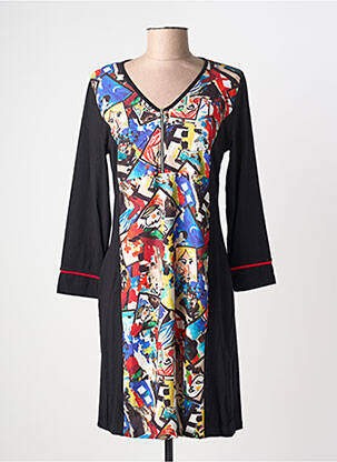 Rochie scurtă mâneci 3/4 mâneci 3/4 negru MALOKA femme