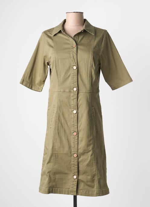 Rochie midi mâneci scurte mâneci scurte verde CREAM femme