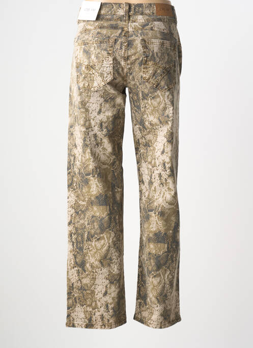 Pantalon drept închidere cu fermoar sub clapetă cu nasturi maro CREAM femme