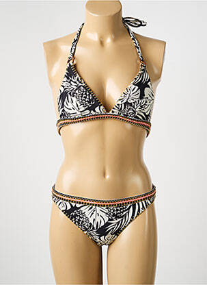 Costum de baie din două piese elasticitate top triunghiuri bej LPB femme