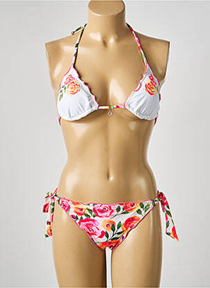 Costum de baie din două piese elasticitate top triunghiuri alb BANANA MOON femme