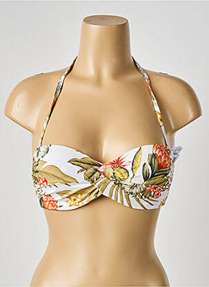 Sutien de costum de baie elasticitate top bentiță alb BANANA MOON femme