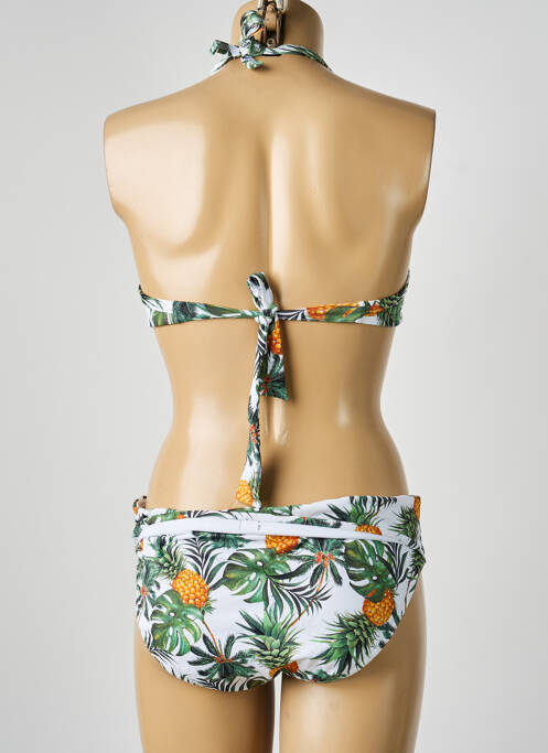 Costum de baie din două piese elasticitate top sutien modelat verde LPB femme