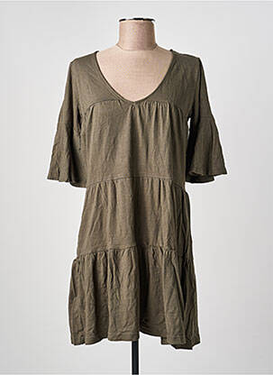 Rochie scurtă mâneci scurte mâneci scurte verde BANANA MOON femeie
