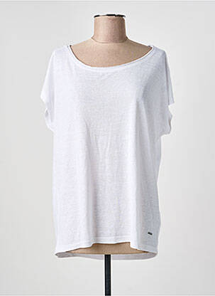 Tricou croială dreaptă mâneci scurte alb SUN VALLEY femme