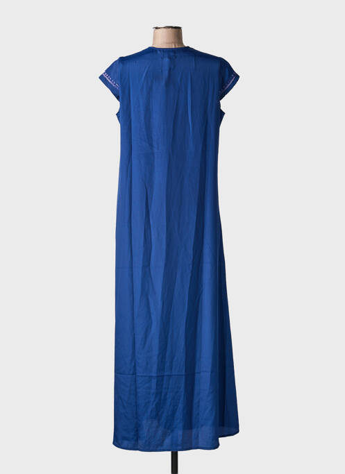 Rochie lungă mâneci scurte mâneci scurte albastru PINK PLANET femme