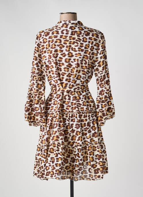 Rochie midi mâneci lungi mâneci lungi maro LARAETHNICS femme