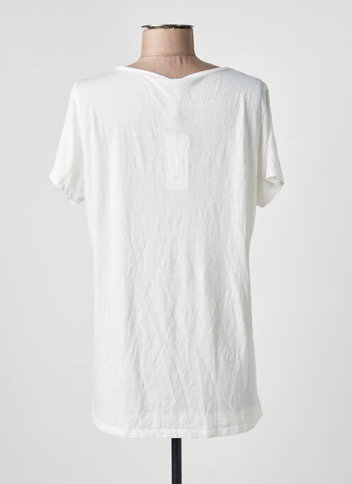 Tricou serigrafie flockată mâneci scurte alb SUN VALLEY femme