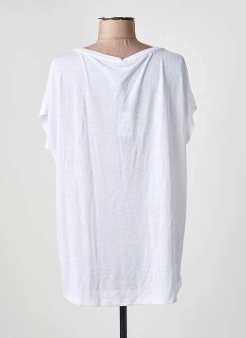 Tricou croială dreaptă mâneci scurte alb SUN VALLEY femme