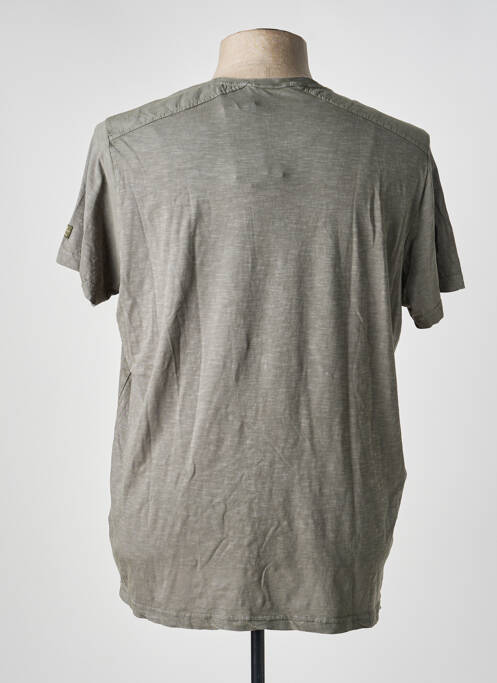 Tricou croială dreaptă mâneci scurte verde SUN VALLEY homme