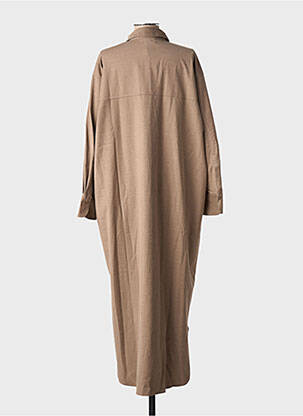 Rochie lungă mâneci lungi mâneci lungi maro FRAU femeie