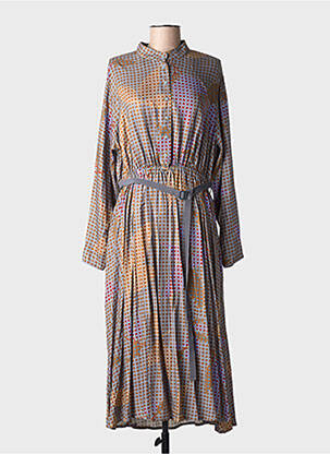 Rochie lungă mâneci lungi mâneci lungi maro NIU femeie