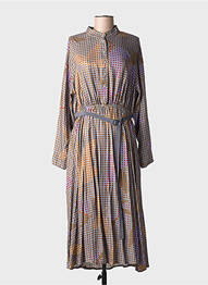 Rochie lungă mâneci lungi mâneci lungi maro NIU femme