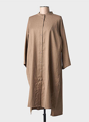 Rochie midi mâneci lungi mâneci lungi maro FRAU femeie