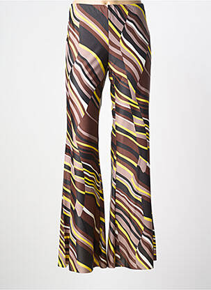 Pantalon larg țesătură poplin mărime normală maro MALIPARMI femme