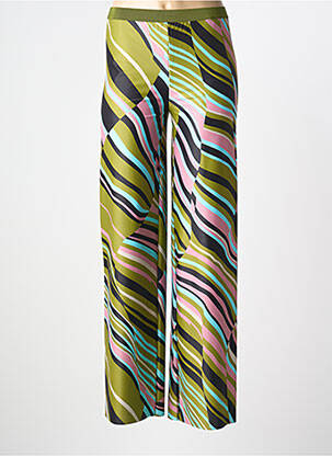 Pantalon larg țesătură poplin mărime normală verde MALIPARMI femme