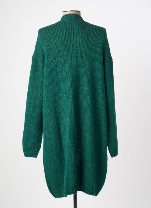 Vestă cu mâneci lungi tricotaj din plasă verde NIU femme