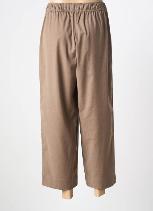 Pantalon larg țesătură poplin mărime normală maro FRAU femme