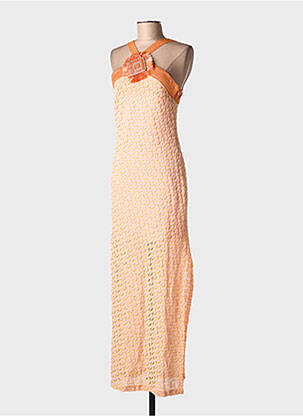 Rochie lungă fără mâneci fără mâneci portocalie PHO FIRENZE femeie