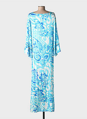 Rochie lungă mâneci lungi mâneci lungi albastru PHO FIRENZE femeie