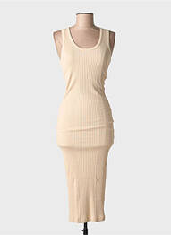 Rochie midi fără mâneci fără mâneci bej LA PETITE FRANCAISE femme