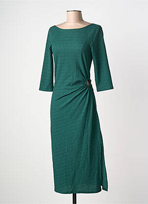 Rochie midi mâneci lungi mâneci lungi verde OPULLENCE femeie