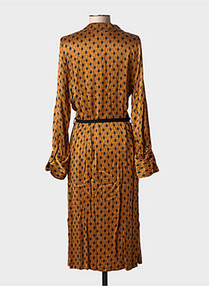 Rochie midi croială fluidă mâneci lungi maro LA PETITE FRANCAISE femeie