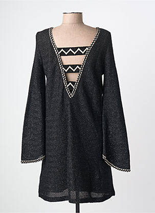 Rochie midi croială fluidă mâneci lungi negru PHO FIRENZE femeie
