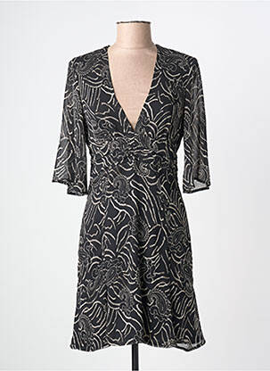 Rochie midi croială fluidă mâneci lungi negru JANE WOOD femeie