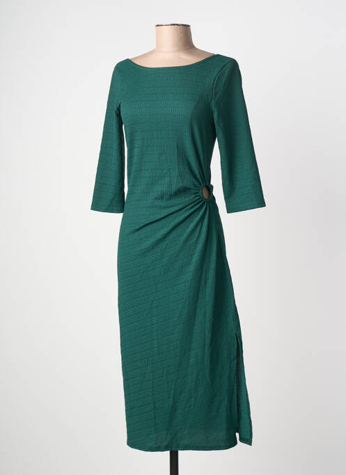 Rochie midi mâneci lungi mâneci lungi verde OPULLENCE femme