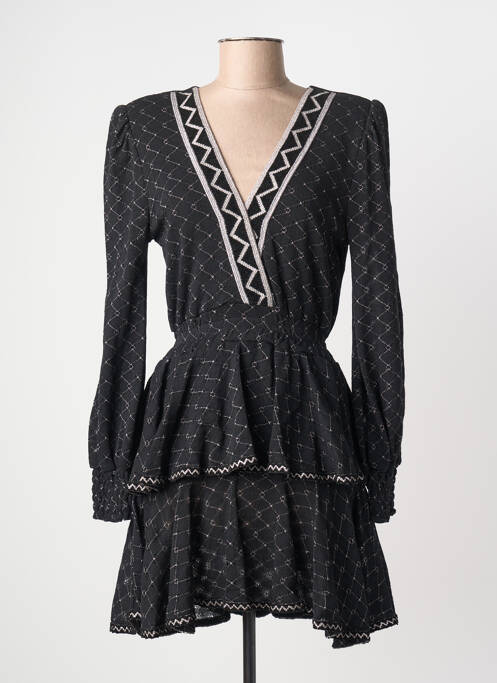 Rochie midi croială fluidă mâneci lungi negru PHO FIRENZE femme